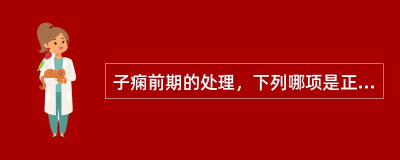 子痫前期的处理，下列哪项是正确的？（）