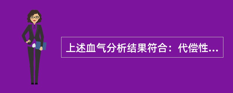 上述血气分析结果符合：代偿性呼吸性酸中毒()代偿性代谢性酸中毒()失代偿性呼吸性