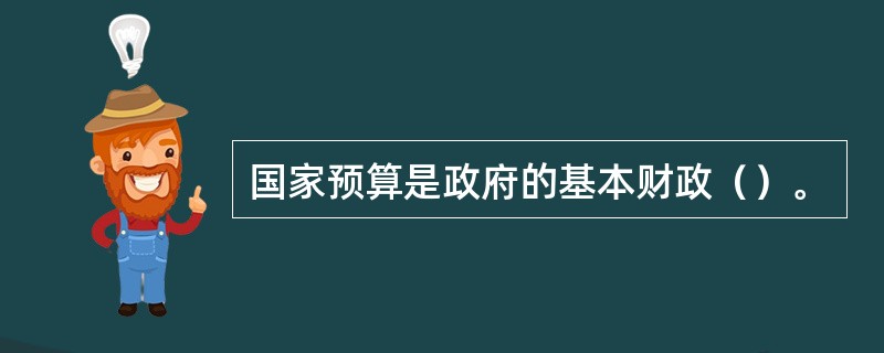 国家预算是政府的基本财政（）。