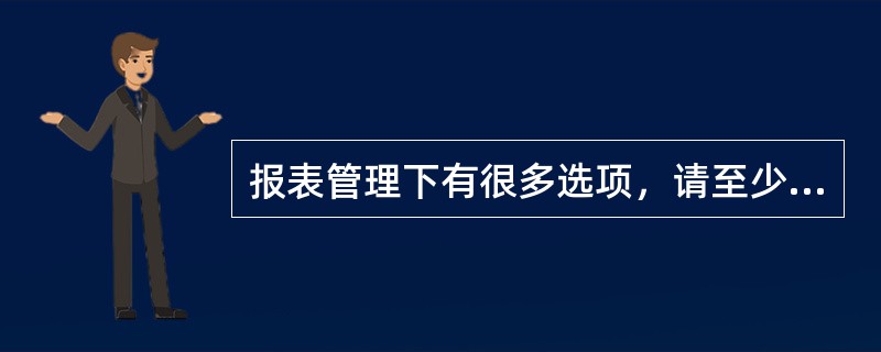 报表管理下有很多选项，请至少写出五个？