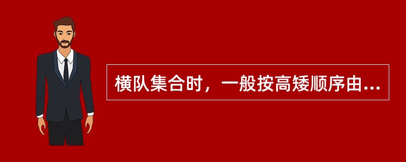 横队集合时，一般按高矮顺序由左向右排列，左右间隔约（）厘米。