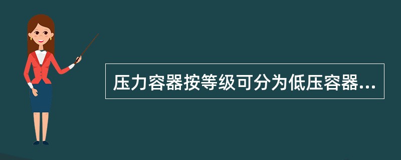 压力容器按等级可分为低压容器、中压容器、高压容器三种。