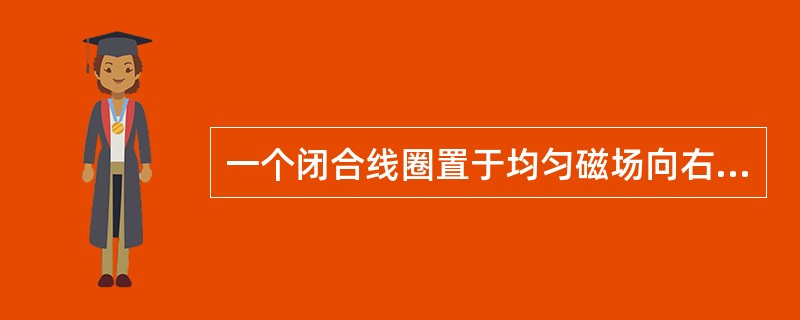 一个闭合线圈置于均匀磁场向右运动，如图所示，则I（）。