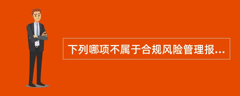 下列哪项不属于合规风险管理报告的要素（）。