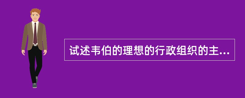 试述韦伯的理想的行政组织的主要特点？