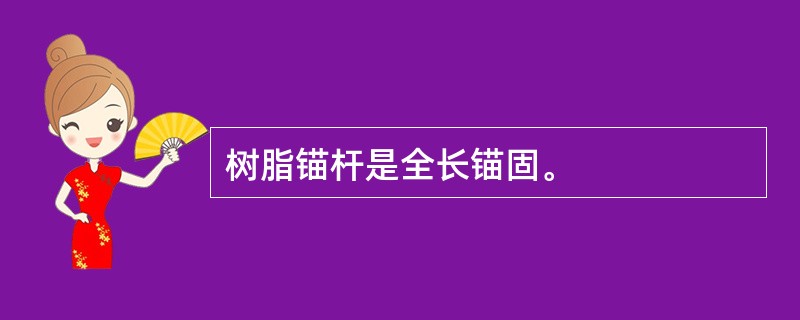 树脂锚杆是全长锚固。