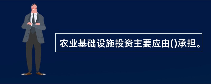 农业基础设施投资主要应由()承担。