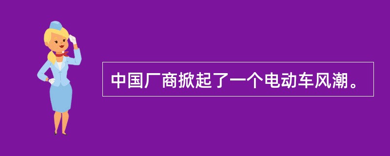 中国厂商掀起了一个电动车风潮。