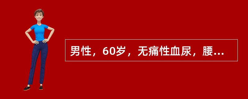 男性，60岁，无痛性血尿，腰部疼痛，该病例最可能的诊断()