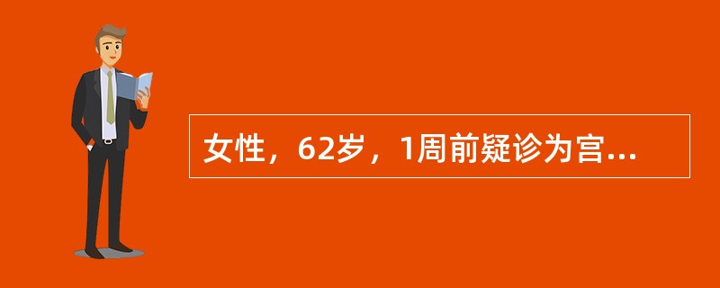 女性，62岁，1周前疑诊为宫颈癌。超声检查如图，最可能的诊断是()