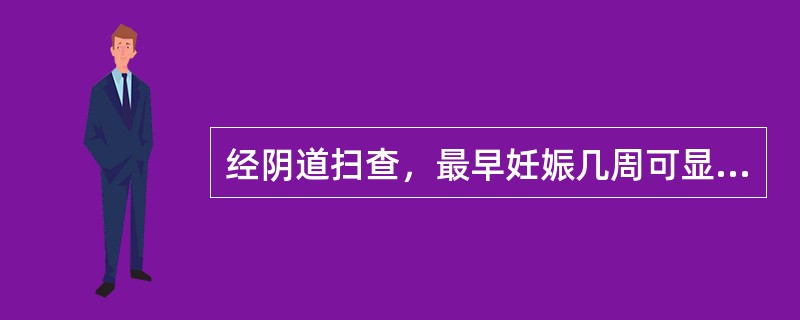 经阴道扫查，最早妊娠几周可显示妊娠囊结构()