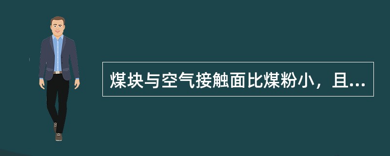 煤块与空气接触面比煤粉小，且容易通风，其自燃的可能性比煤粉（）。