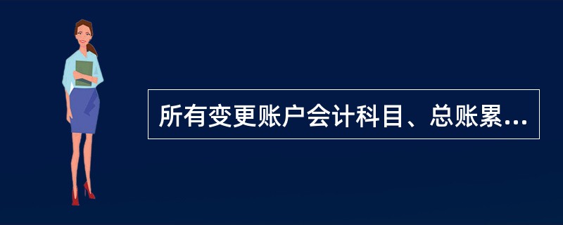 所有变更账户会计科目、总账累计发生额调整事项必须经（）审核批准