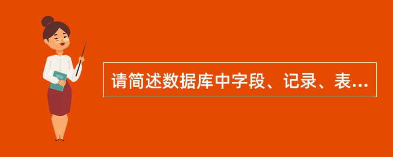 请简述数据库中字段、记录、表的概念。