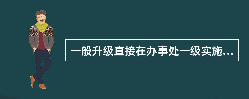 一般升级直接在办事处一级实施，升级前升级责任人根据相关文件制定出详细的《升级方案