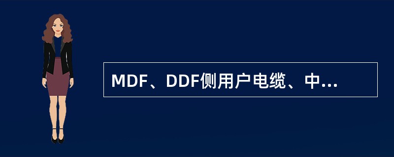 MDF、DDF侧用户电缆、中继电缆在（）处应留有余量。