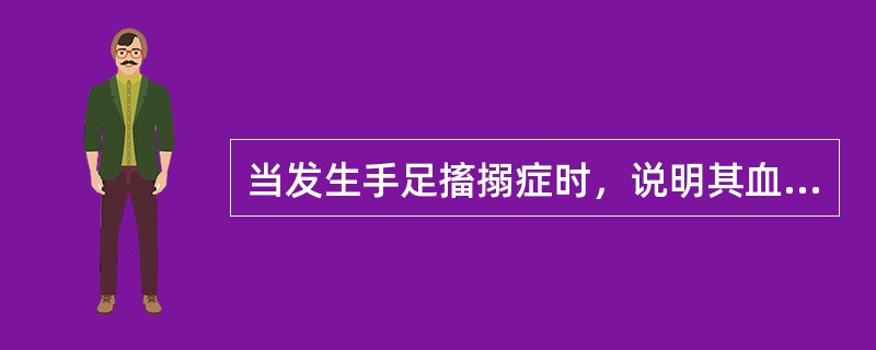 当发生手足搐搦症时，说明其血钙已低于（）