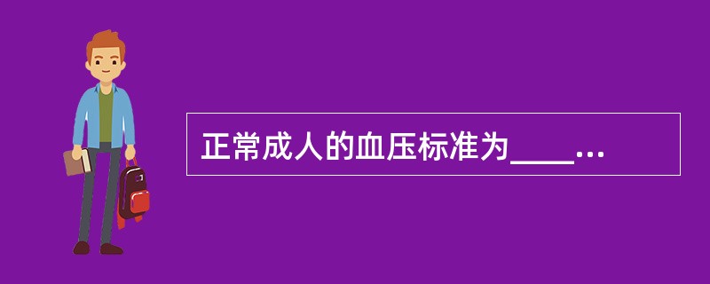 正常成人的血压标准为_________，最理想的血压标准为_________，成