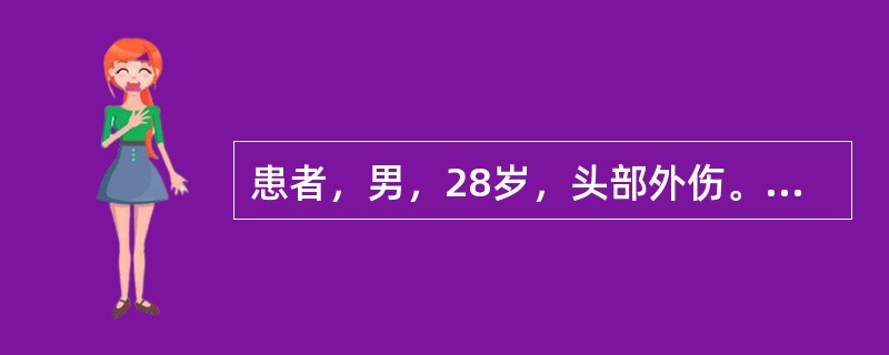 患者，男，28岁，头部外伤。查体，呼之睁眼，不能正确回答问题，刺痛定位。该患者G