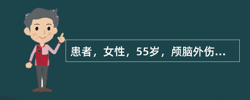 患者，女性，55岁，颅脑外伤昏迷40分钟，后清醒，5小时后又发生昏迷，左侧瞳孔散