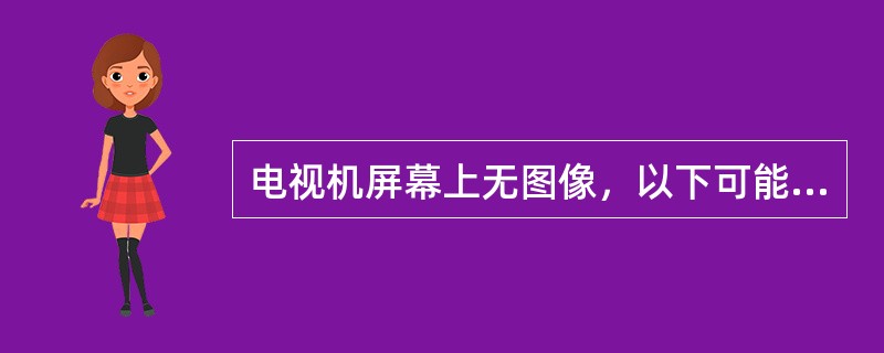 电视机屏幕上无图像，以下可能的原因有：（）