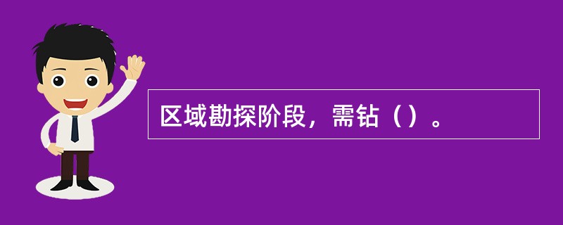 区域勘探阶段，需钻（）。