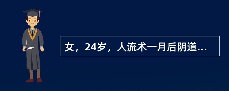 女，24岁，人流术一月后阴道不规则出血。根据超声所示，应考虑为()