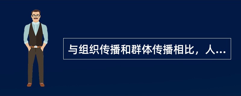 与组织传播和群体传播相比，人际传播属于一种非制度化的传播，下面理解错误的是（）