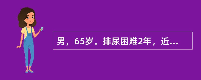 男，65岁。排尿困难2年，近半年体重下降近10kg，腰背痛2个月，现因腰背疼痛就