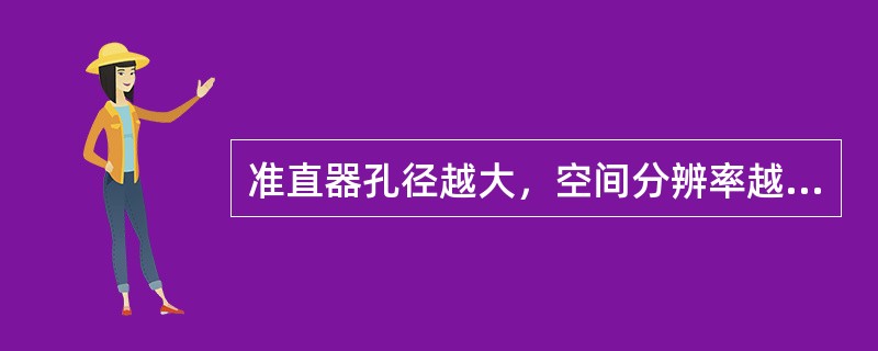 准直器孔径越大，空间分辨率越好；准直器越厚，分辨率也越好。（）