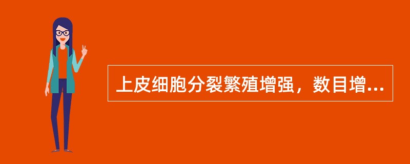 上皮细胞分裂繁殖增强，数目增多，常伴有细胞体积增大的是指增生。()