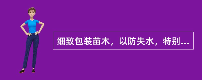 细致包装苗木，以防失水，特别是苗冠不宜外露。