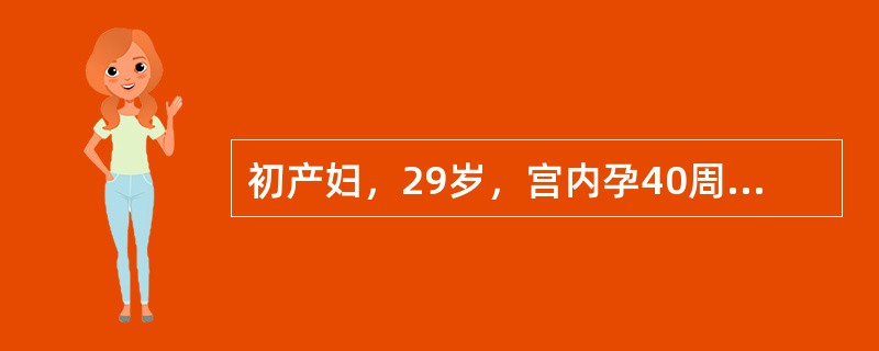初产妇，29岁，宫内孕40周，1Am临产，8Am宫口开大3cm，10AM检查宫口