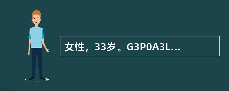 女性，33岁。G3P0A3L0，人工流产后5年未避孕不孕，妇科查体：宫体正常大小