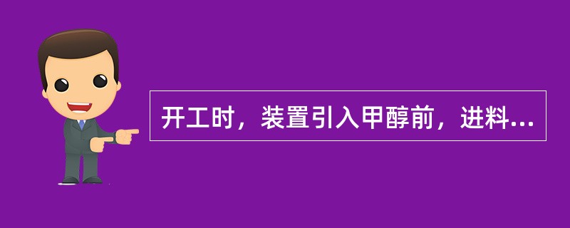 开工时，装置引入甲醇前，进料系统的管线应用（）进行置换。