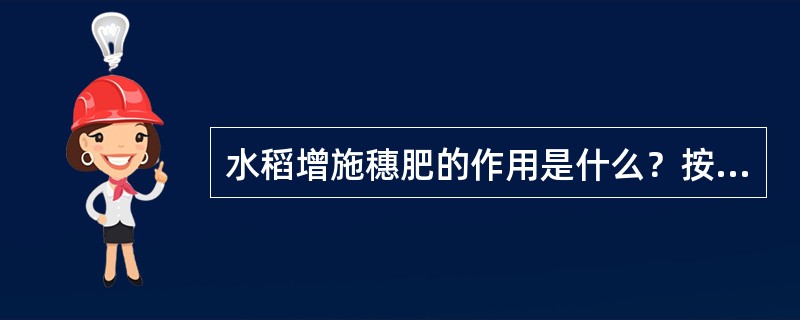 水稻增施穗肥的作用是什么？按作用分哪几类穗肥？
