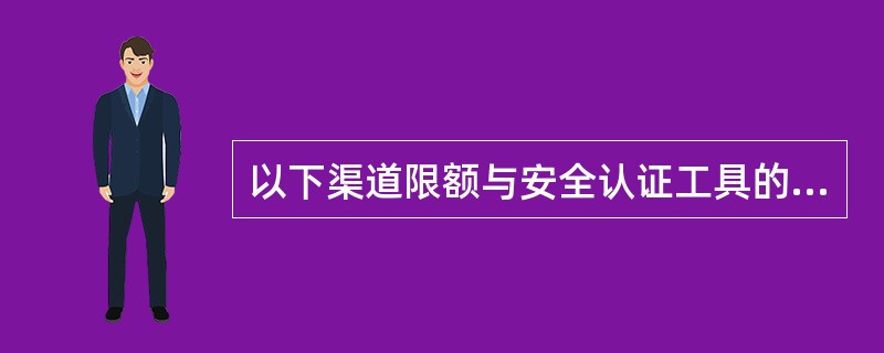 以下渠道限额与安全认证工具的关系，错误的是（）