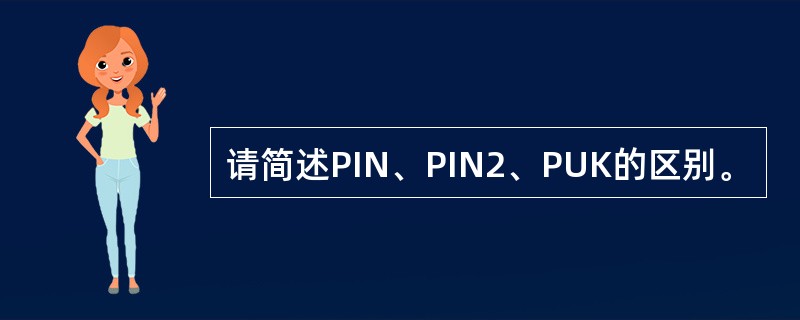 请简述PIN、PIN2、PUK的区别。