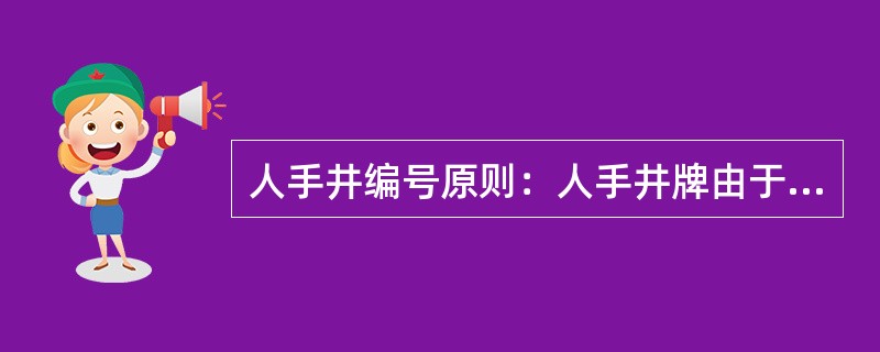人手井编号原则：人手井牌由于目前由于合建管道的业主单位众多，应在人手井中采有（）