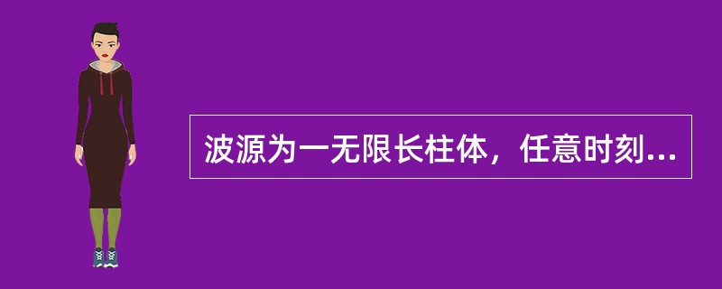 波源为一无限长柱体，任意时刻的波阵面为一（）。