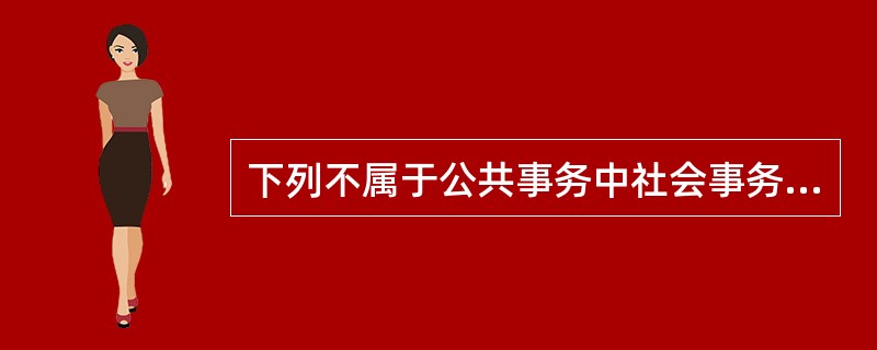 下列不属于公共事务中社会事务的是（）。