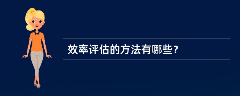 效率评估的方法有哪些？