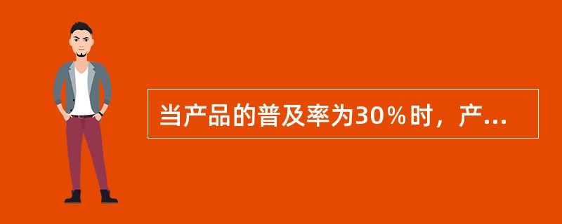 当产品的普及率为30％时，产品处于（）