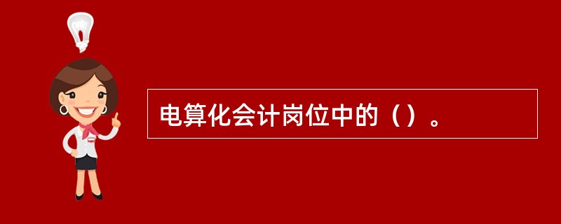 电算化会计岗位中的（）。