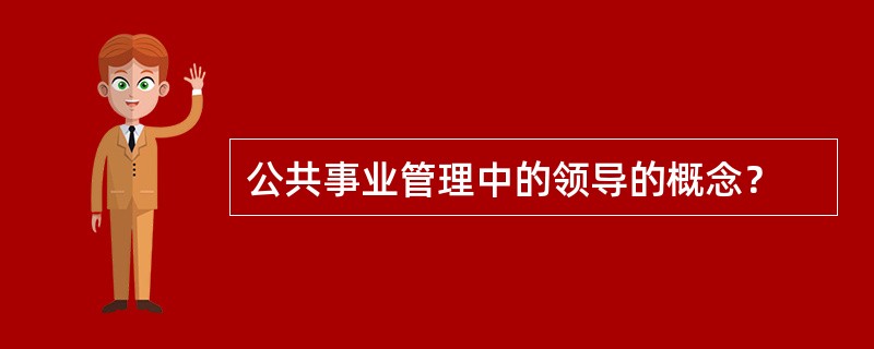 公共事业管理中的领导的概念？