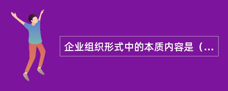 企业组织形式中的本质内容是（）。