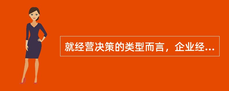 就经营决策的类型而言，企业经营目标与方针的决策、新产品开发决策、投资决策以及市场