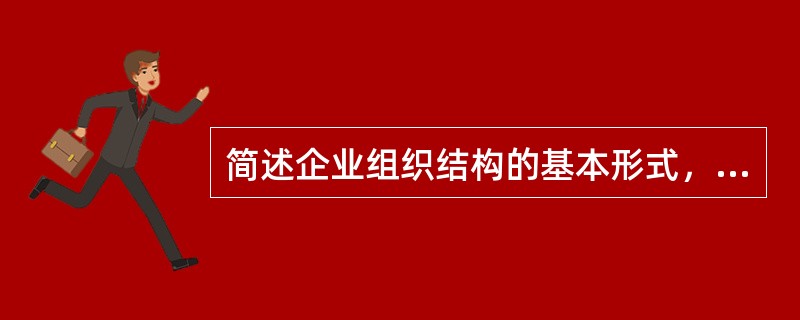 简述企业组织结构的基本形式，以及各形式的适用范围。