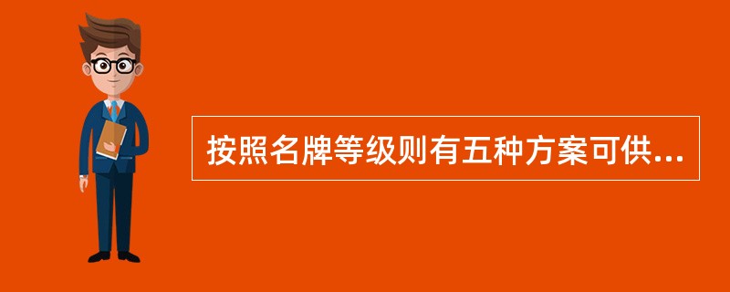 按照名牌等级则有五种方案可供选择（）战略、（）战略、（）战略、（）战略和（）战略