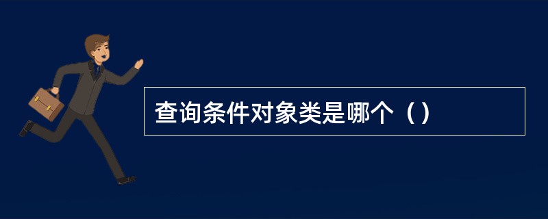查询条件对象类是哪个（）